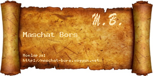 Maschat Bors névjegykártya